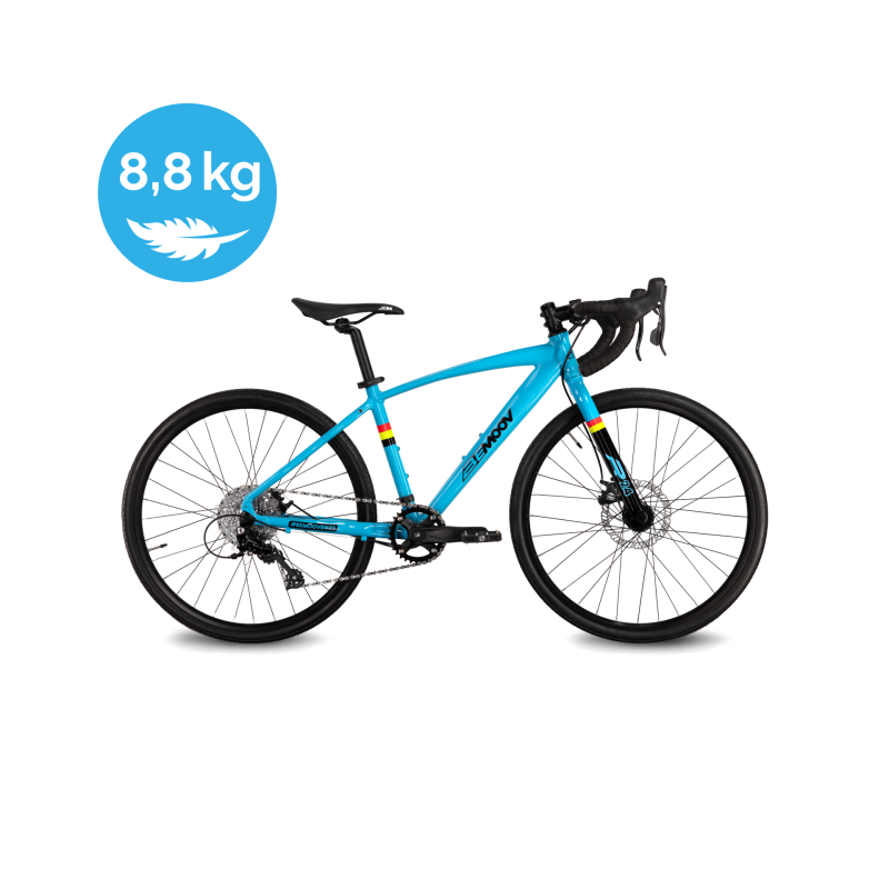 lasten maantie- ja gravel-pyörä 24" Bemoov R24 Kevyt 8,8 kg | Taivaansininen